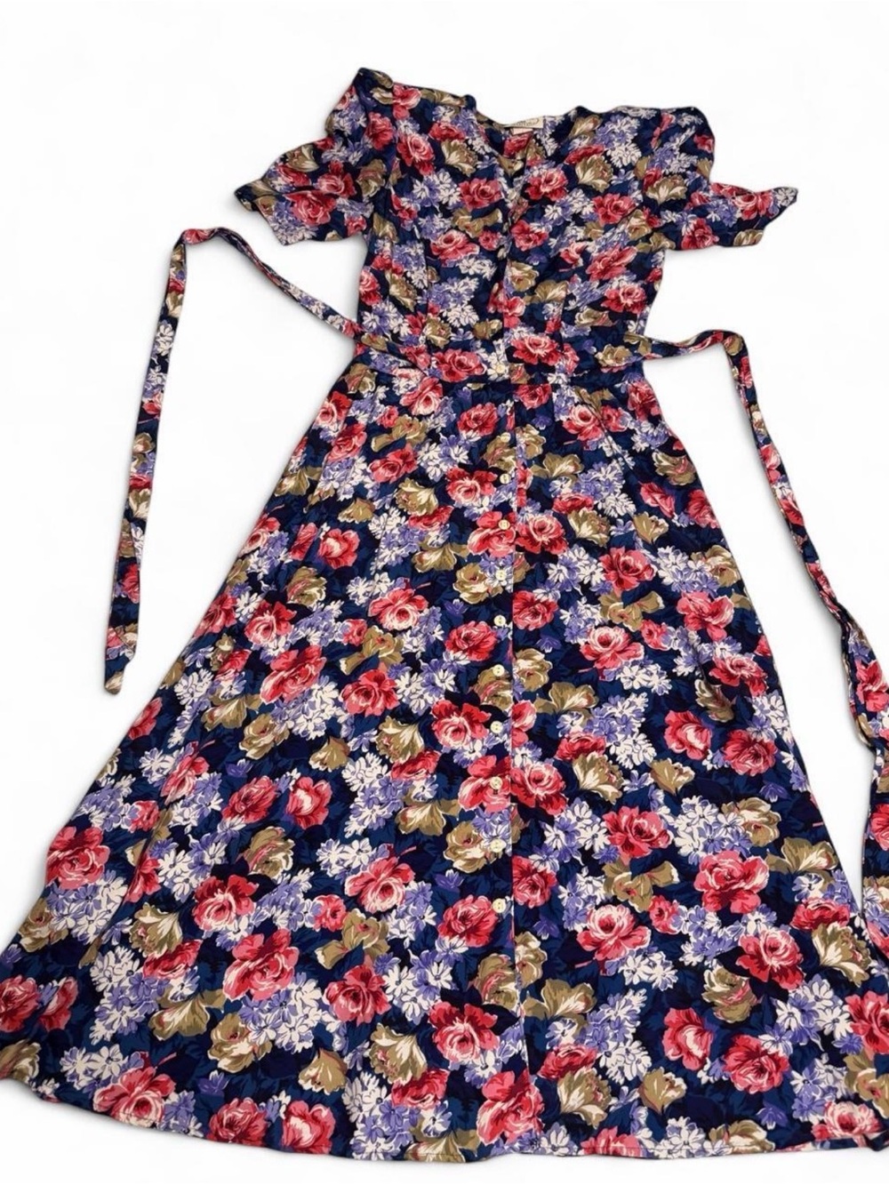 Jonathan Martin Women’s vintage Dress with Pink Rose Print size M